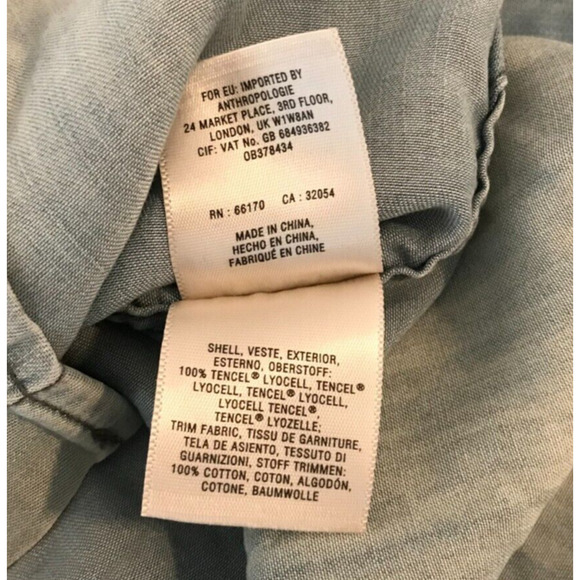 Anthropologie Holding Horses Bleached Chambray Denim Button Shirt - Size Small - Picture 15 of 16
